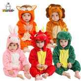 MICHLEY New Easter Rabbit Baby Rompers Winter Hooded Flannel Toddler Infant Clothes Overall Bodysuits Jumpsuit Costume For Kids
